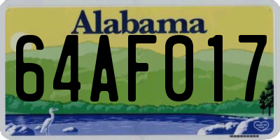 AL license plate 64AF017