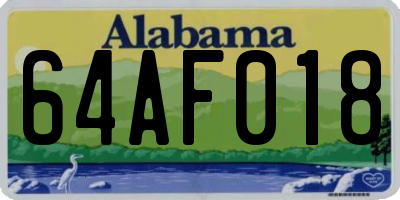 AL license plate 64AF018