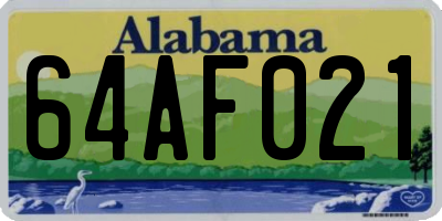 AL license plate 64AF021