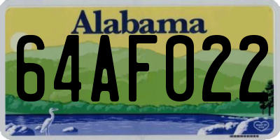 AL license plate 64AF022
