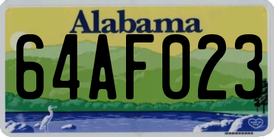 AL license plate 64AF023