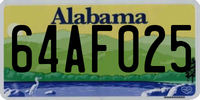 AL license plate 64AF025
