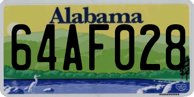 AL license plate 64AF028