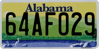 AL license plate 64AF029