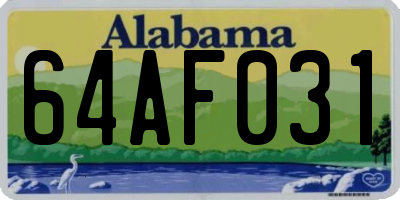 AL license plate 64AF031