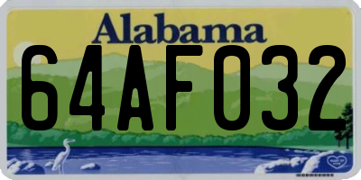 AL license plate 64AF032