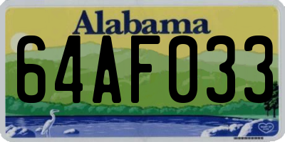 AL license plate 64AF033