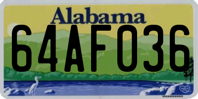 AL license plate 64AF036