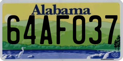 AL license plate 64AF037
