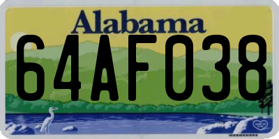 AL license plate 64AF038