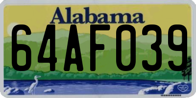 AL license plate 64AF039