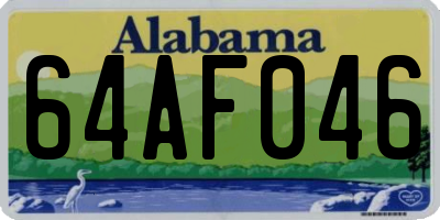 AL license plate 64AF046