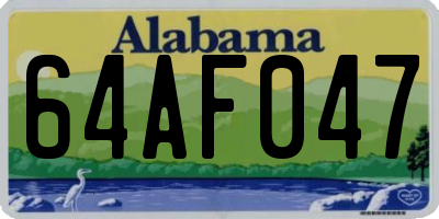 AL license plate 64AF047