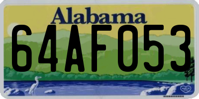 AL license plate 64AF053