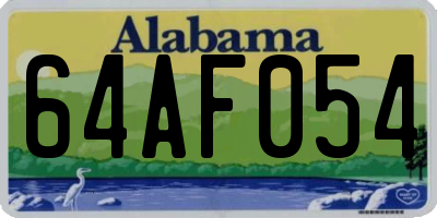AL license plate 64AF054