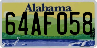AL license plate 64AF058