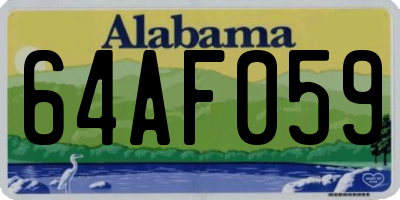 AL license plate 64AF059