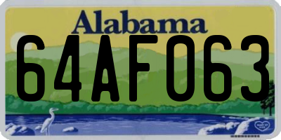 AL license plate 64AF063