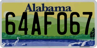 AL license plate 64AF067