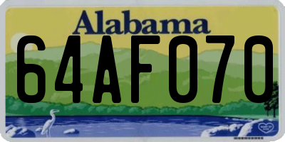 AL license plate 64AF070