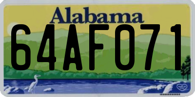 AL license plate 64AF071
