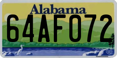 AL license plate 64AF072
