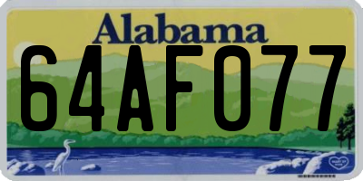 AL license plate 64AF077