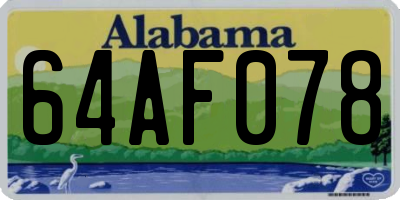 AL license plate 64AF078