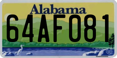 AL license plate 64AF081
