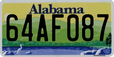 AL license plate 64AF087