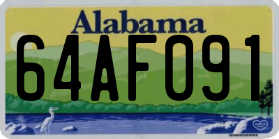 AL license plate 64AF091