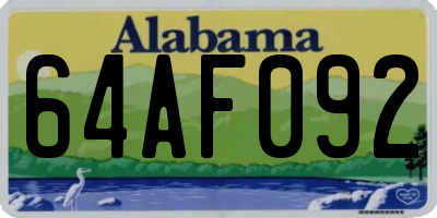 AL license plate 64AF092