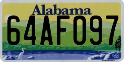 AL license plate 64AF097