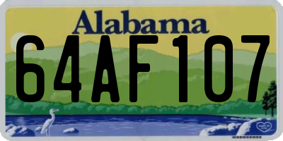 AL license plate 64AF107