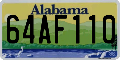AL license plate 64AF110