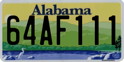 AL license plate 64AF111