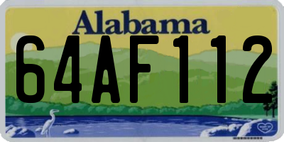 AL license plate 64AF112
