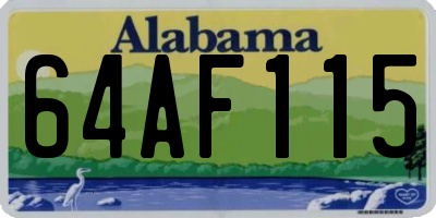 AL license plate 64AF115