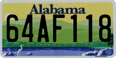 AL license plate 64AF118