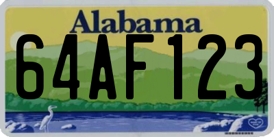 AL license plate 64AF123