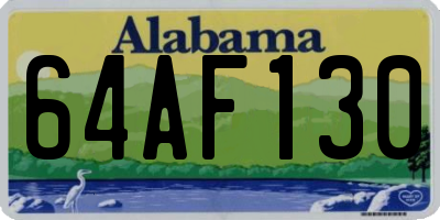 AL license plate 64AF130