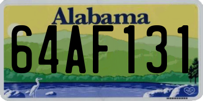 AL license plate 64AF131