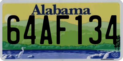 AL license plate 64AF134