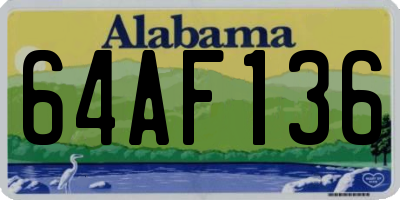 AL license plate 64AF136