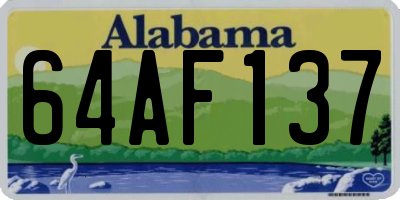 AL license plate 64AF137