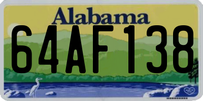AL license plate 64AF138