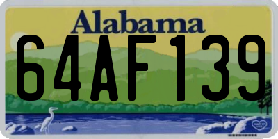 AL license plate 64AF139