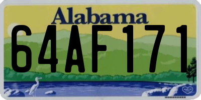 AL license plate 64AF171