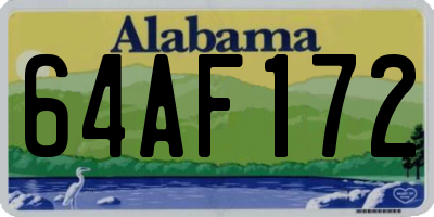 AL license plate 64AF172