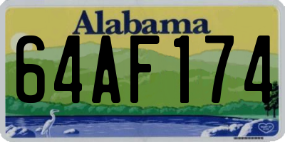 AL license plate 64AF174